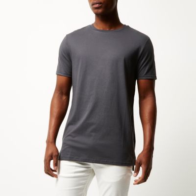 Grey longline t-shirt